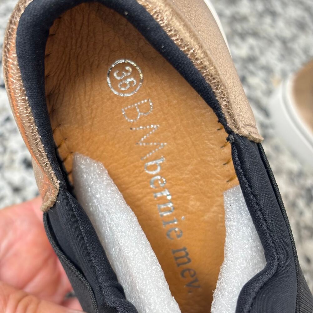 Bernie Mev Bronze/Black Stretch Slip-On Sneakers – Size 6 (flawed) - Picture 6 of 9